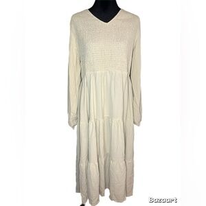 Grace Karin Elegant Cream Long Sleeve Dress